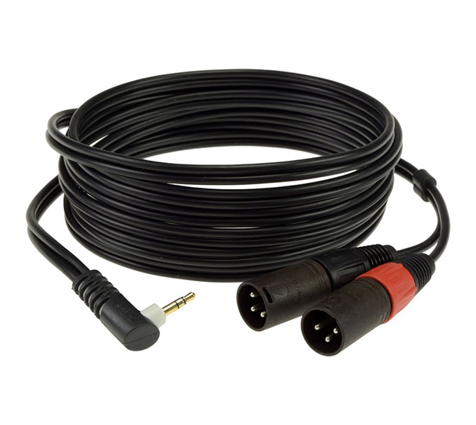 KLOTZ - AY9A0100 - kábel; 1 m; Jack 3,5 (S) lomený / 2x XLR samec; A